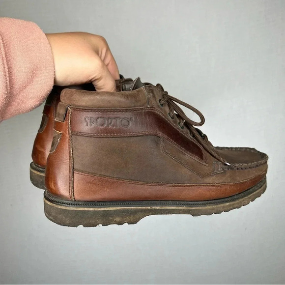 Sporto | Mens Brown‎ Leather Loafer Boat Shoe 8 - Picture 3 of 6